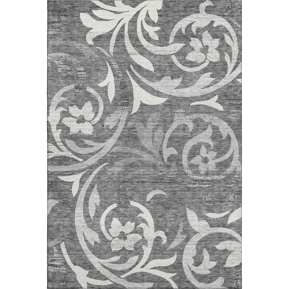 Premium Machine Washable Mayfield AMF764 Charcoal 3' x 5' Rug. Picture 1