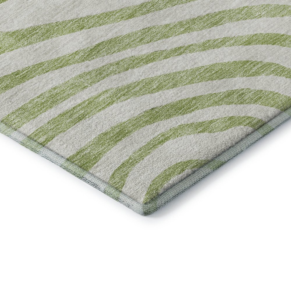 Premium Machine Washable Mayfield AMF765 Green 2'3" x 7'6" Runner Rug. Picture 3