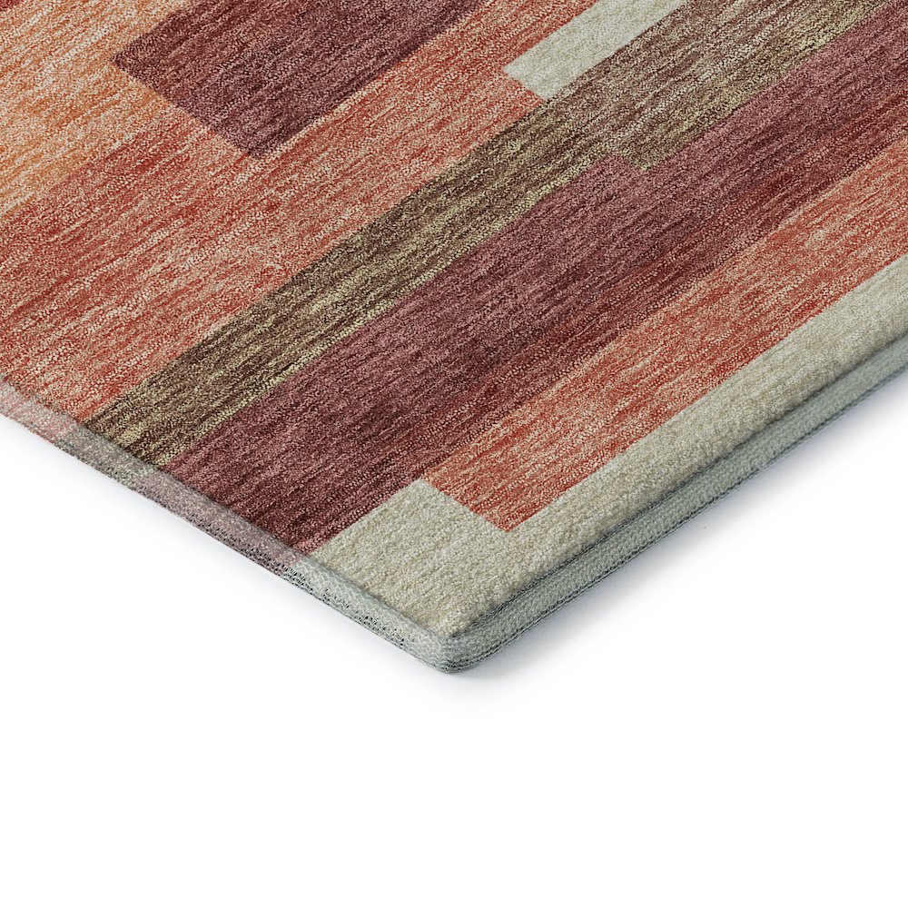 Premium Machine Washable Mayfield AMF766 Coral 2'3" x 7'6" Runner Rug. Picture 3