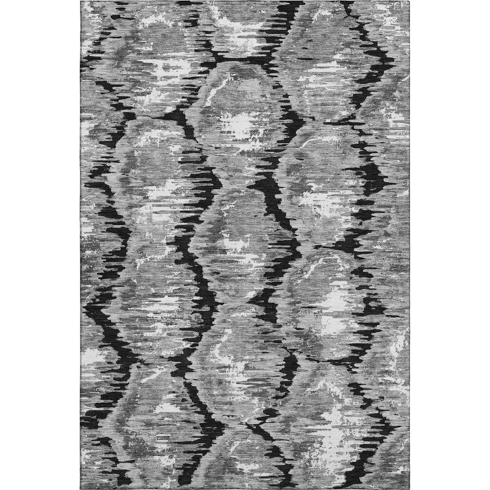 Premium Machine Washable Mayfield AMF767 Black 3' x 5' Rug. Picture 1
