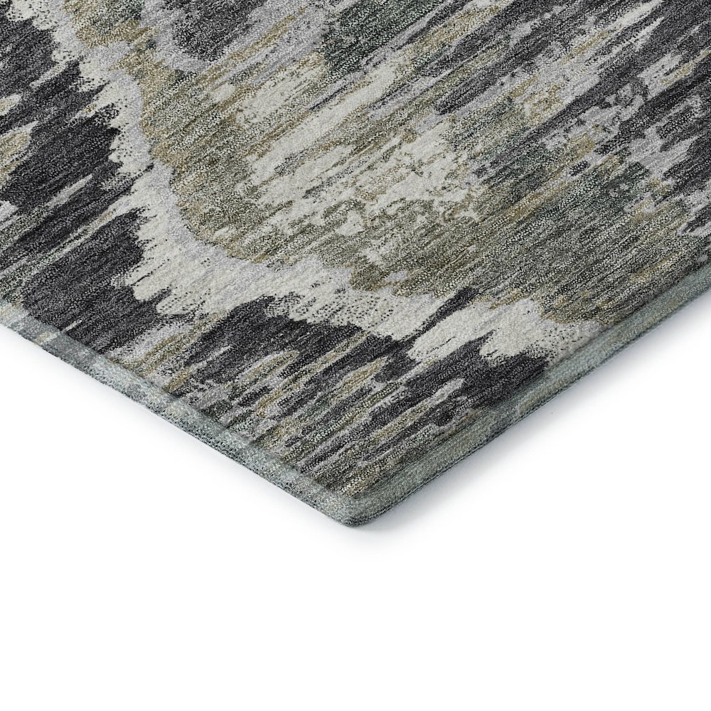 Premium Machine Washable Mayfield AMF767 Charcoal 2'3" x 7'6" Runner Rug. Picture 3