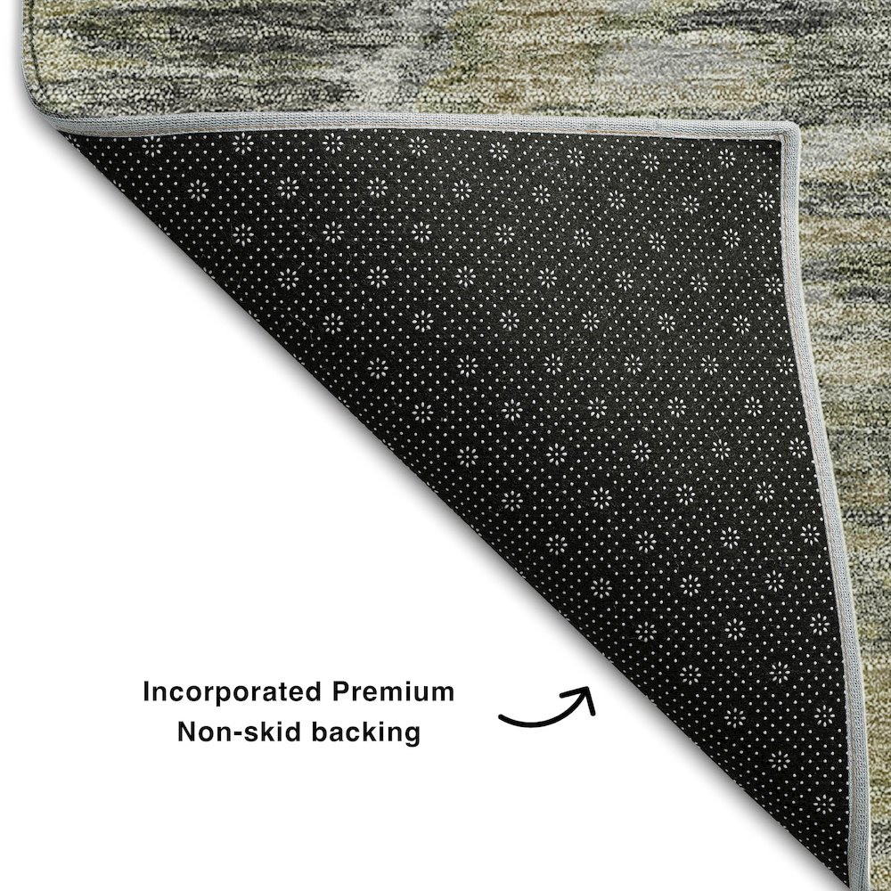 Premium Machine Washable Mayfield AMF767 Gray 2'3" x 7'6" Runner Rug. Picture 2