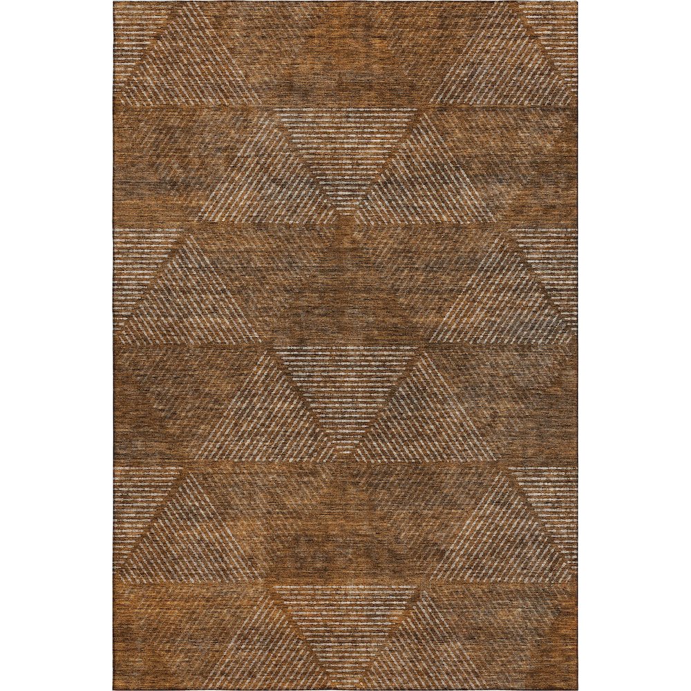 Premium Machine Washable Mayfield AMF777 Terracotta 3' x 5' Rug. Picture 1