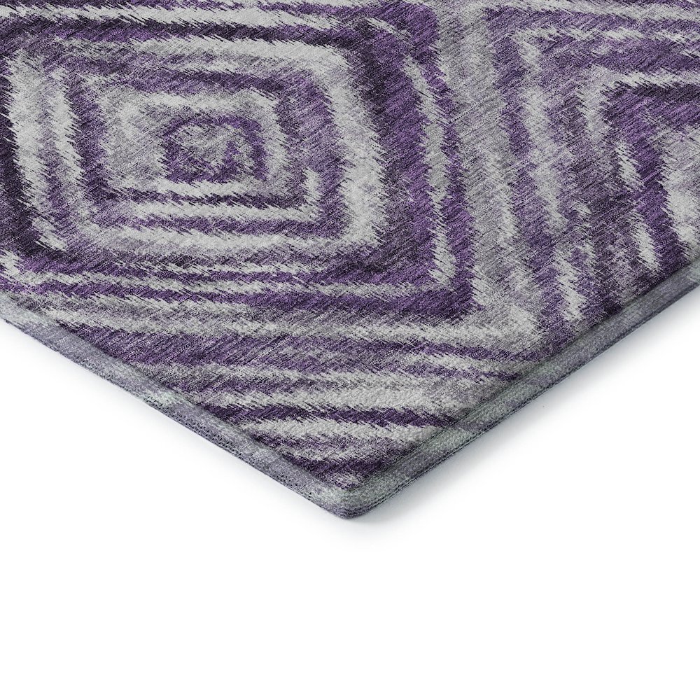 Premium Machine Washable Mayfield AMF781 Purple 2'3" x 7'6" Runner Rug. Picture 3