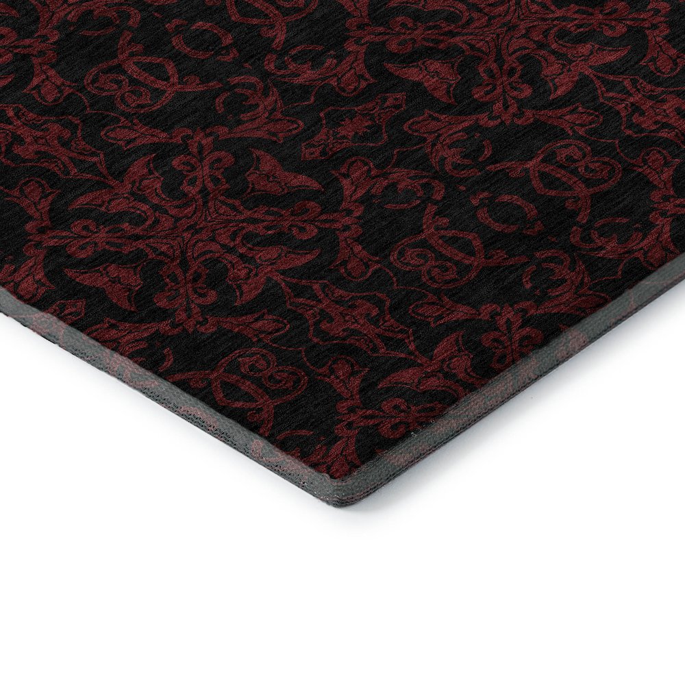 Premium Machine Washable Mayfield AMF785 Red 2'3" x 7'6" Runner Rug. Picture 3
