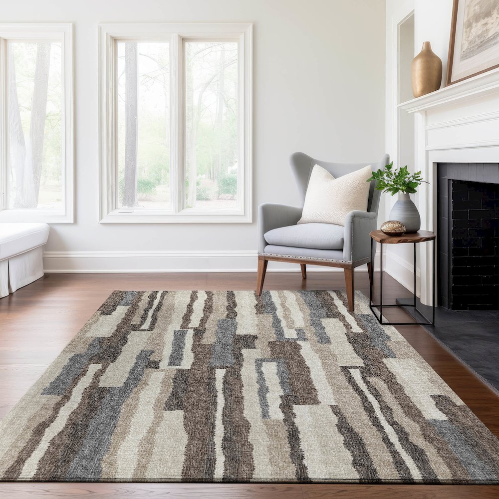Premium Machine Washable Mayfield  Earth 3' x 5' Rug. Picture 6