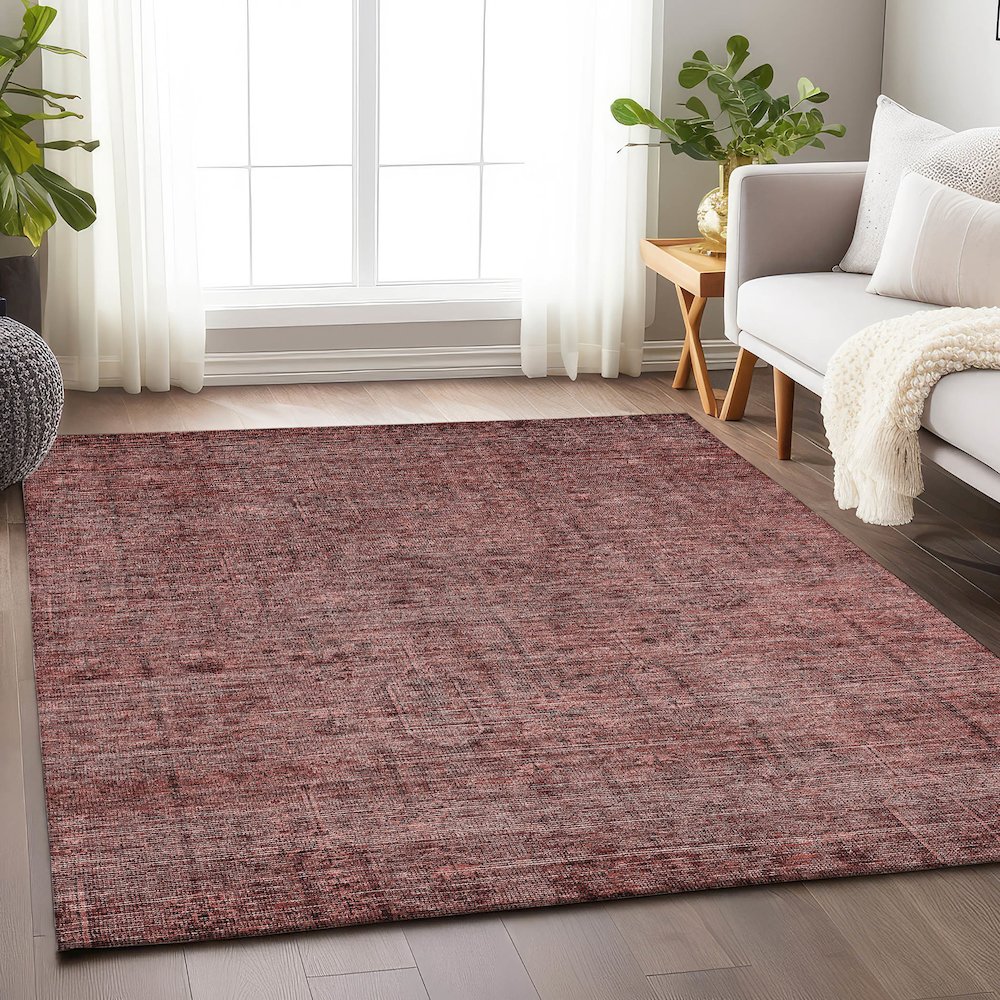 Premium Machine Washable Mayfield AMF790 Paprika 3' x 5' Rug. Picture 6