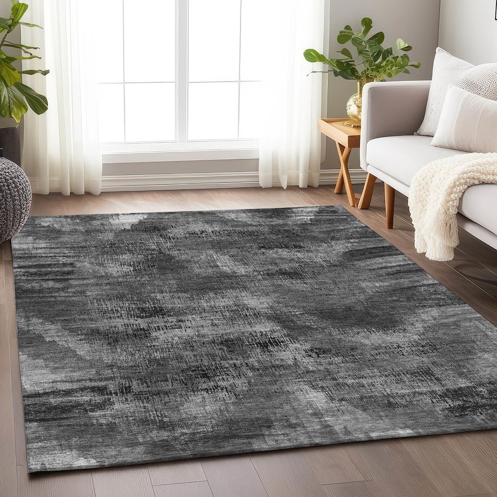 Premium Machine Washable Mayfield AMF792 Gray 3' x 5' Rug. Picture 6