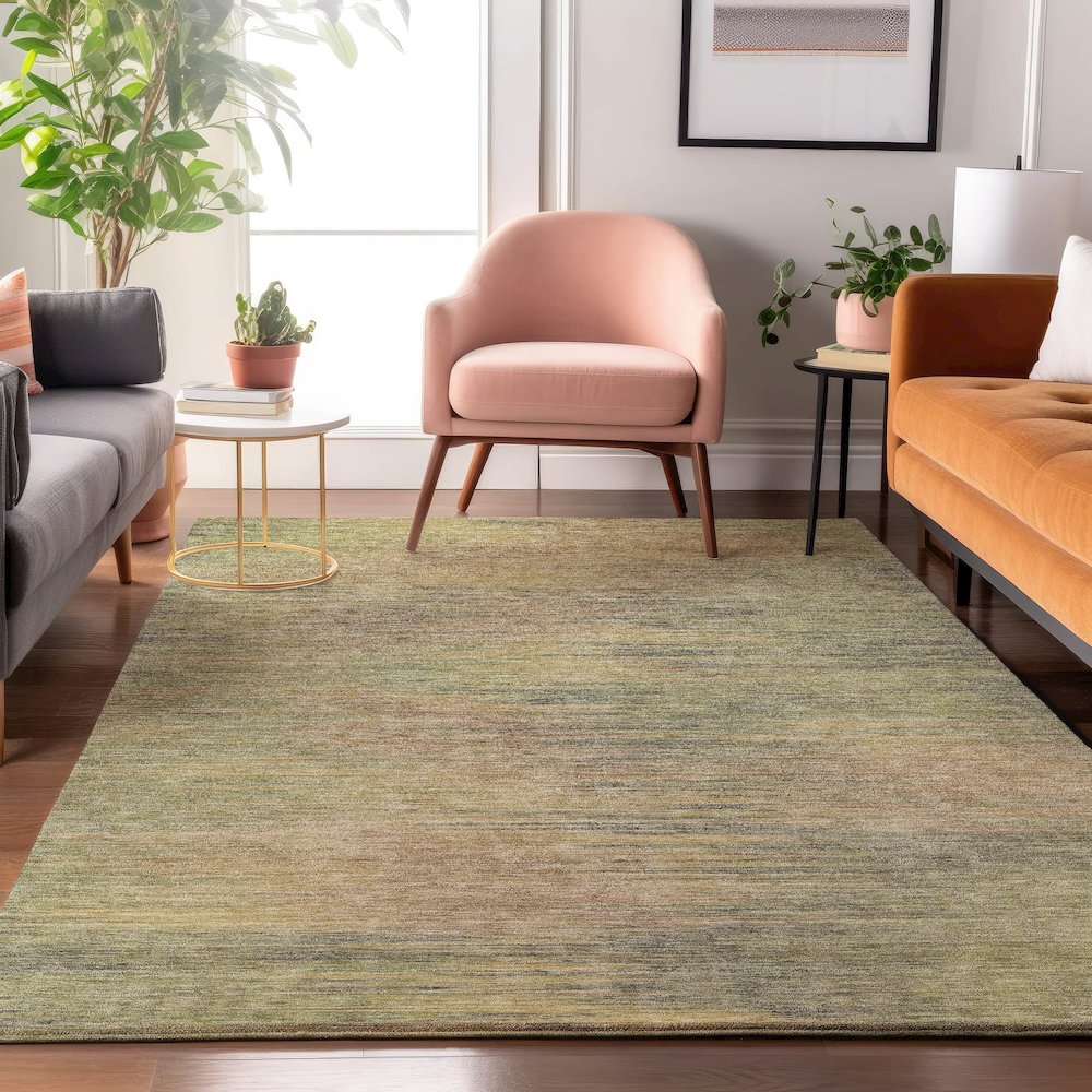 Premium Machine Washable Mayfield AMF794 Aloe 3' x 5' Rug. Picture 5