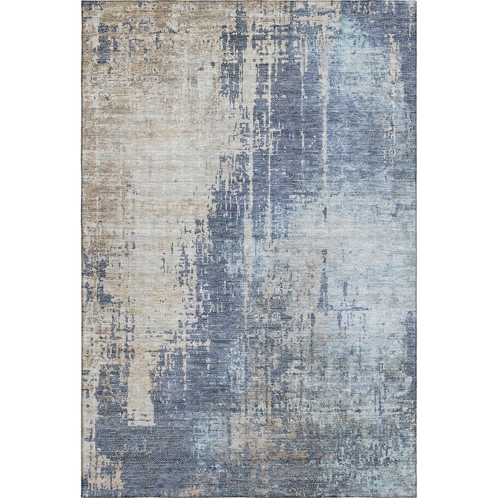 Premium Machine Washable Mayfield AMF795 Navy 3' x 5' Rug. Picture 1