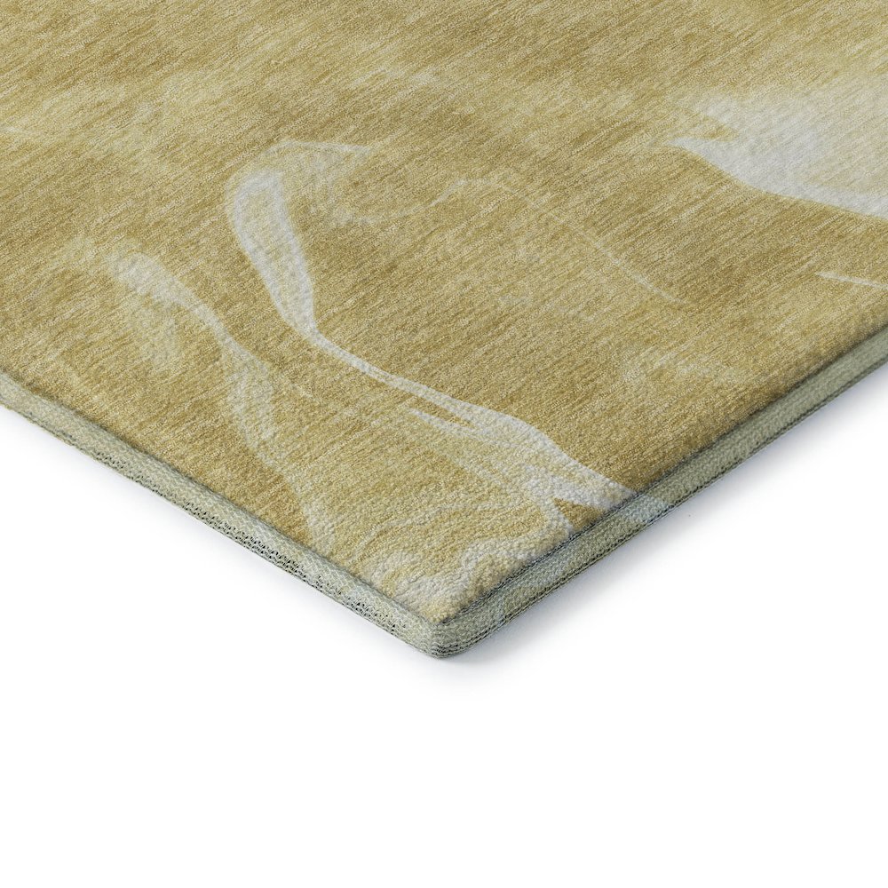 Premium Machine Washable Mayfield AMF802 Gold 2'3" x 7'6" Runner Rug. Picture 3