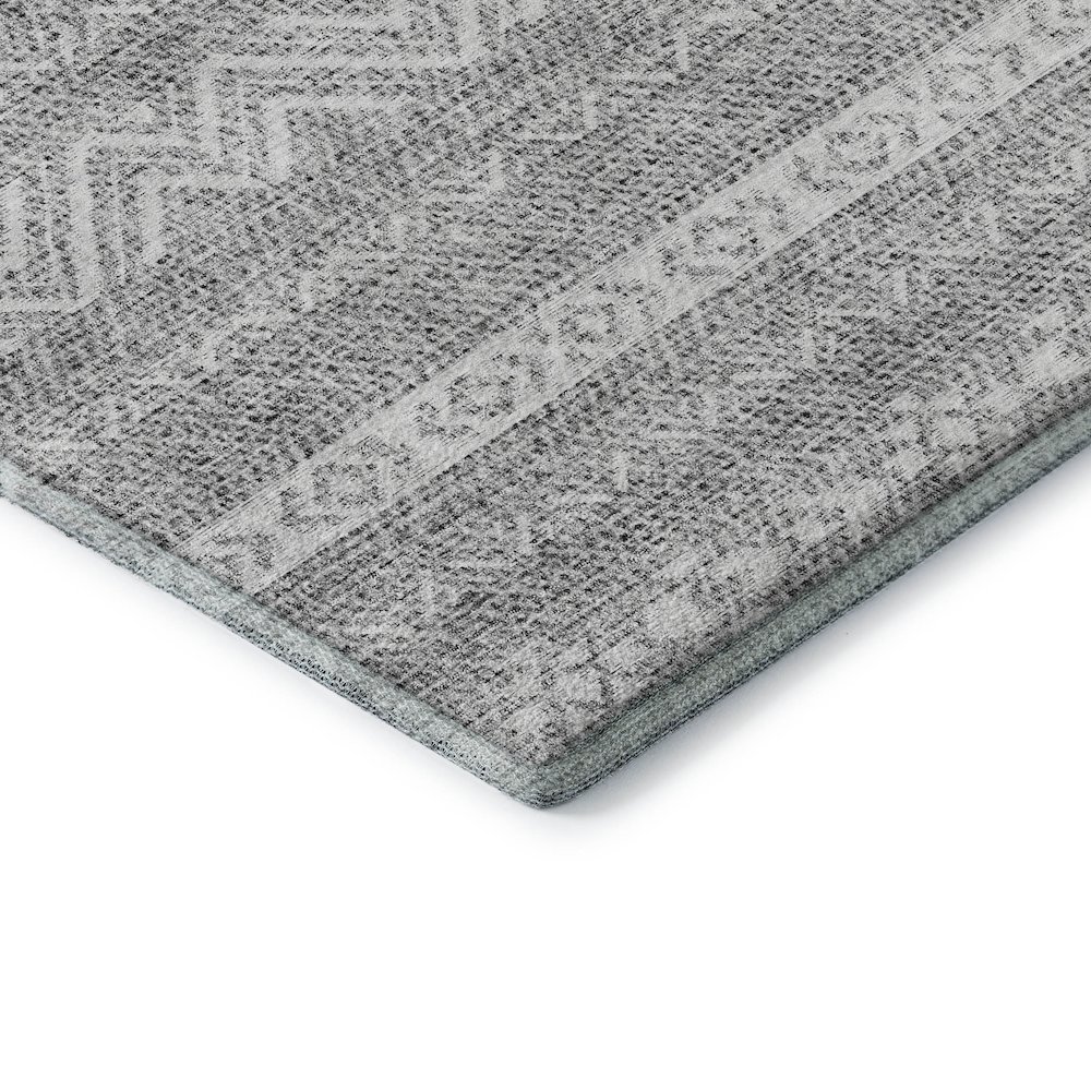 Premium Machine Washable Mayfield AMF803 Gray 2'3" x 7'6" Runner Rug. Picture 3
