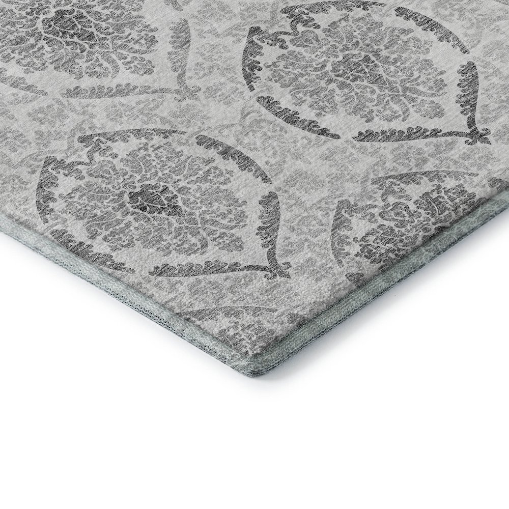 Premium Machine Washable Mayfield AMF808 Silver 2'3" x 7'6" Runner Rug. Picture 3