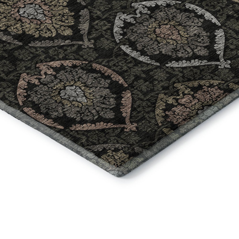 Premium Machine Washable Mayfield AMF809 Black 2'3" x 7'6" Runner Rug. Picture 3