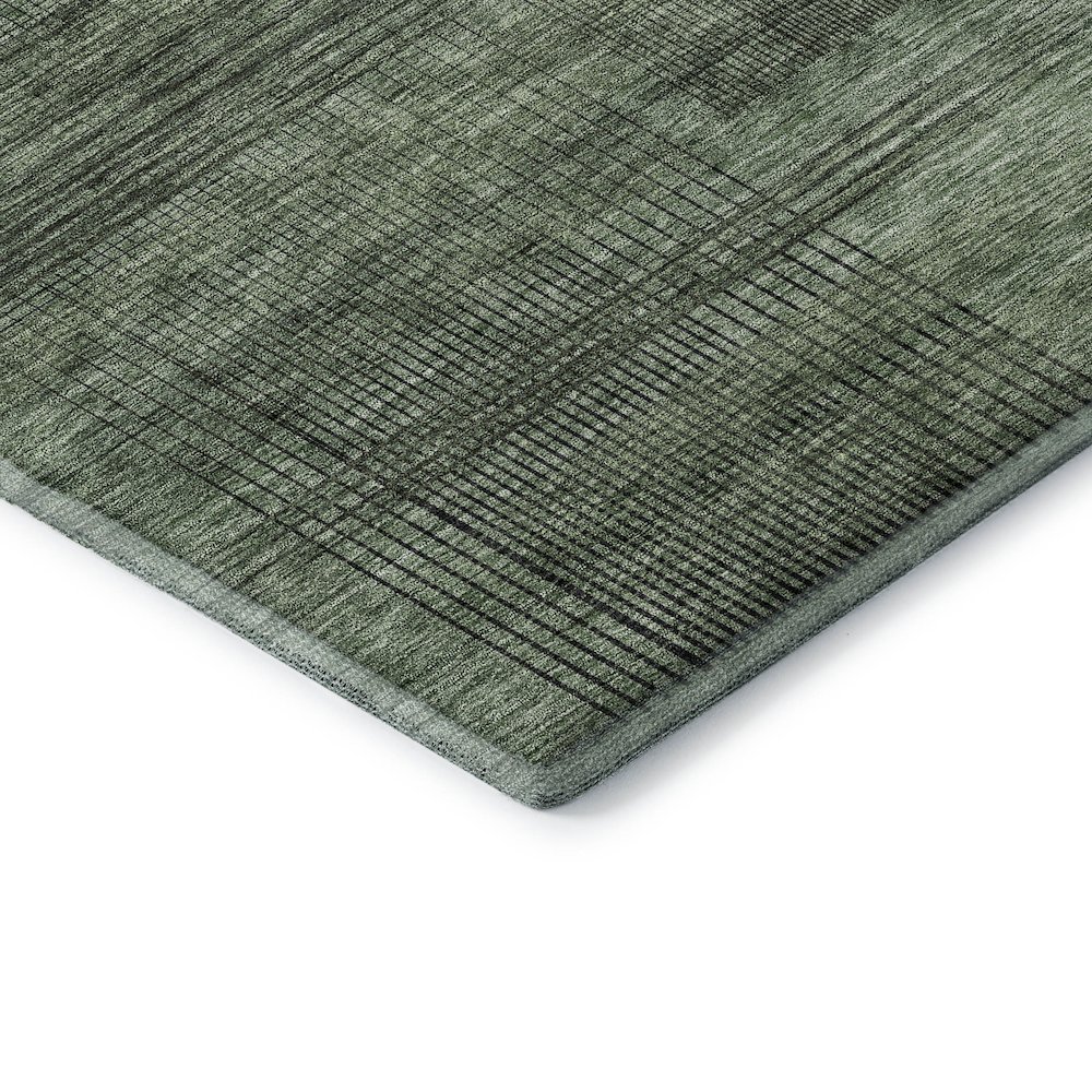 Premium Machine Washable Mayfield AMF820 Olive 2'3" x 7'6" Runner Rug. Picture 3