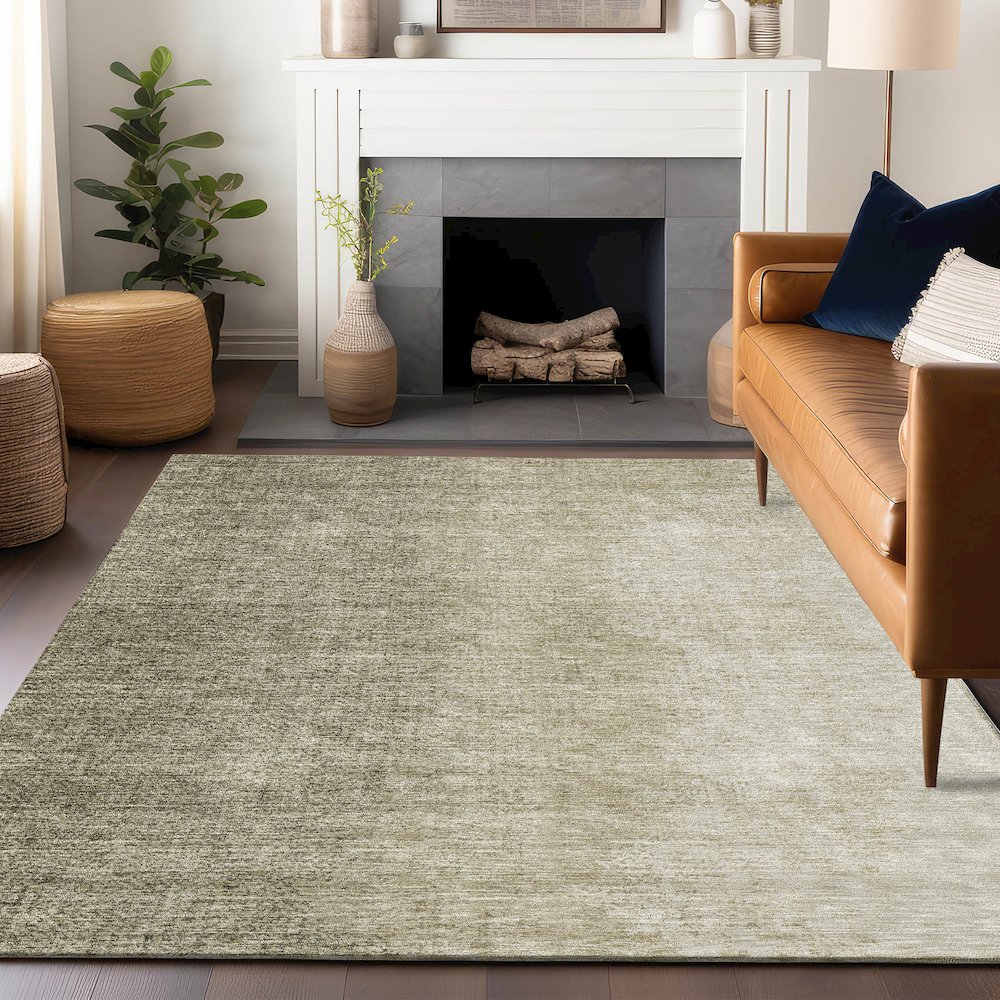 Premium Machine Washable Mayfield AMF822 Brown 3' x 5' Rug. Picture 6