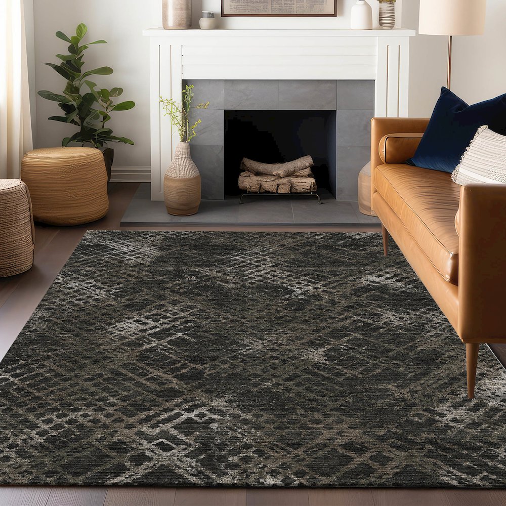 Premium Machine Washable Mayfield AMF825 Fudge 3' x 5' Rug. Picture 6