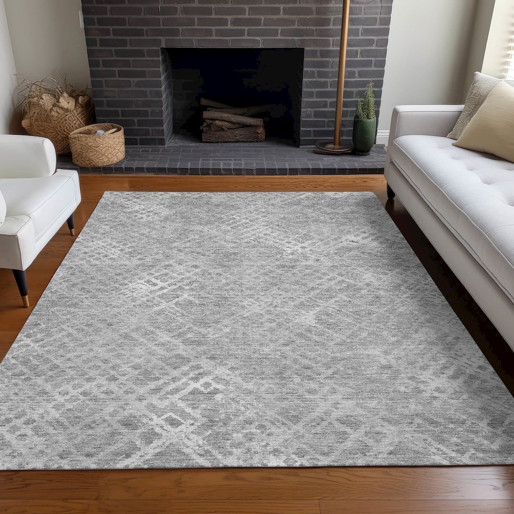 Premium Machine Washable Mayfield AMF825 Gray 3' x 5' Rug. Picture 5