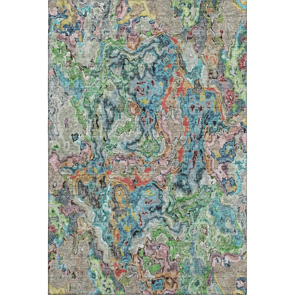 Premium Machine Washable Mayfield AMF829 Blue 3' x 5' Rug. Picture 1