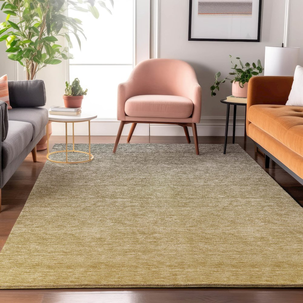 Premium Machine Washable Mayfield AMF833 Gold 3' x 5' Rug. Picture 5
