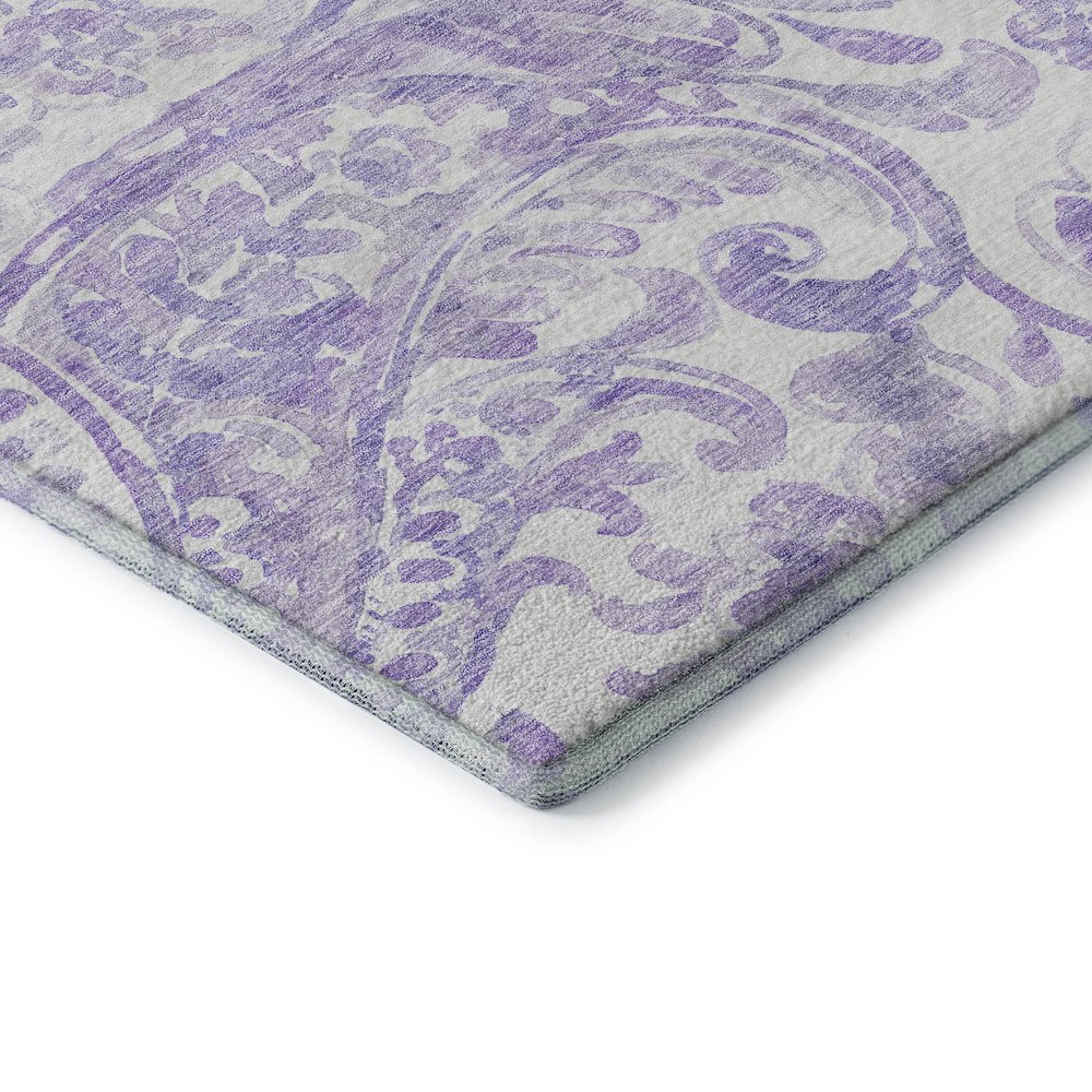 Premium Machine Washable Mayfield AMF835 Lavender 2'3" x 7'6" Runner Rug. Picture 3