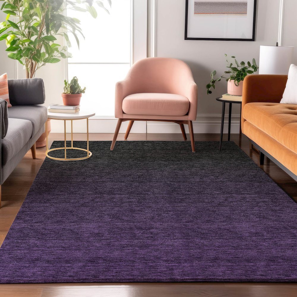 Premium Machine Washable Mayfield AMF844 Eggplant 3' x 5' Rug. Picture 5