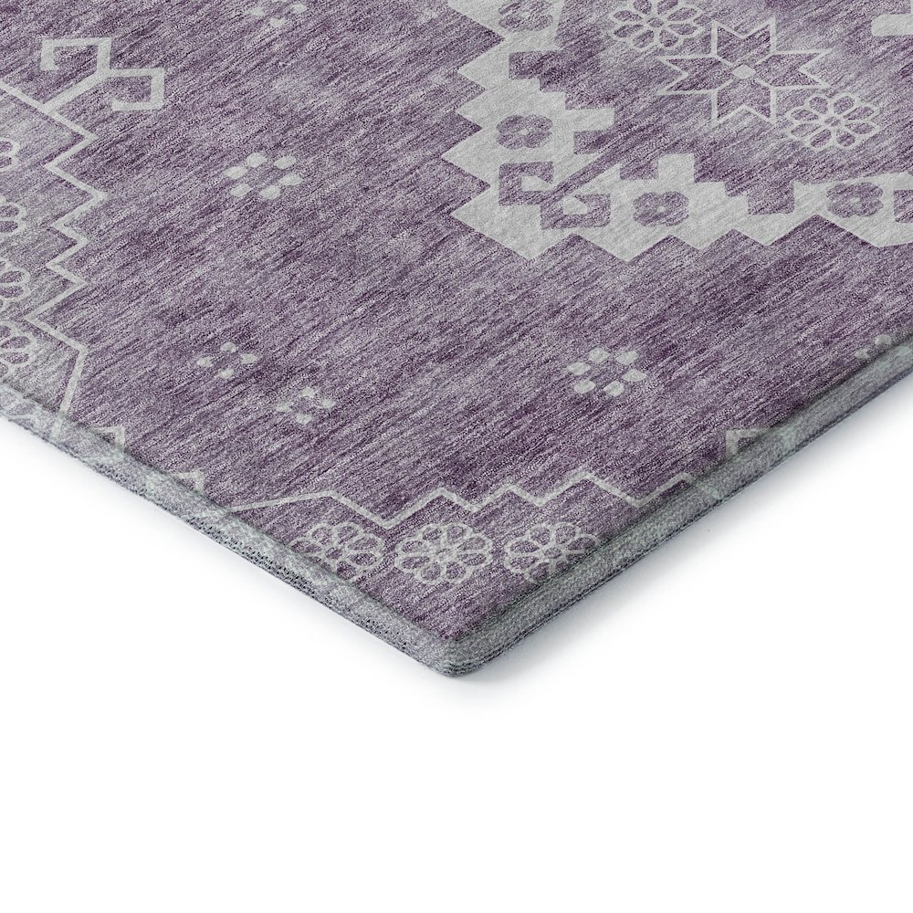 Premium Machine Washable Mayfield AMF847 Lavender 2'3" x 7'6" Runner Rug. Picture 3