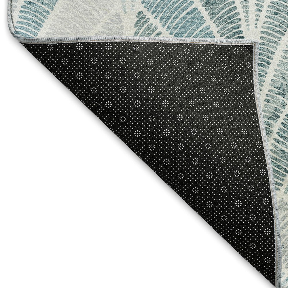 Premium Machine Washable Mayfield AMF851 Aqua 2'3" x 7'6" Runner Rug. Picture 2