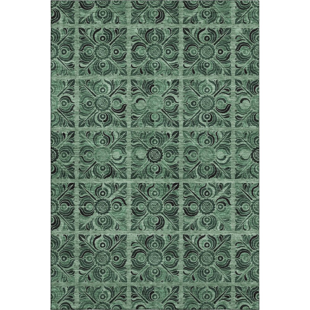 Premium Machine Washable Mayfield AMF853 Green 3' x 5' Rug. Picture 1