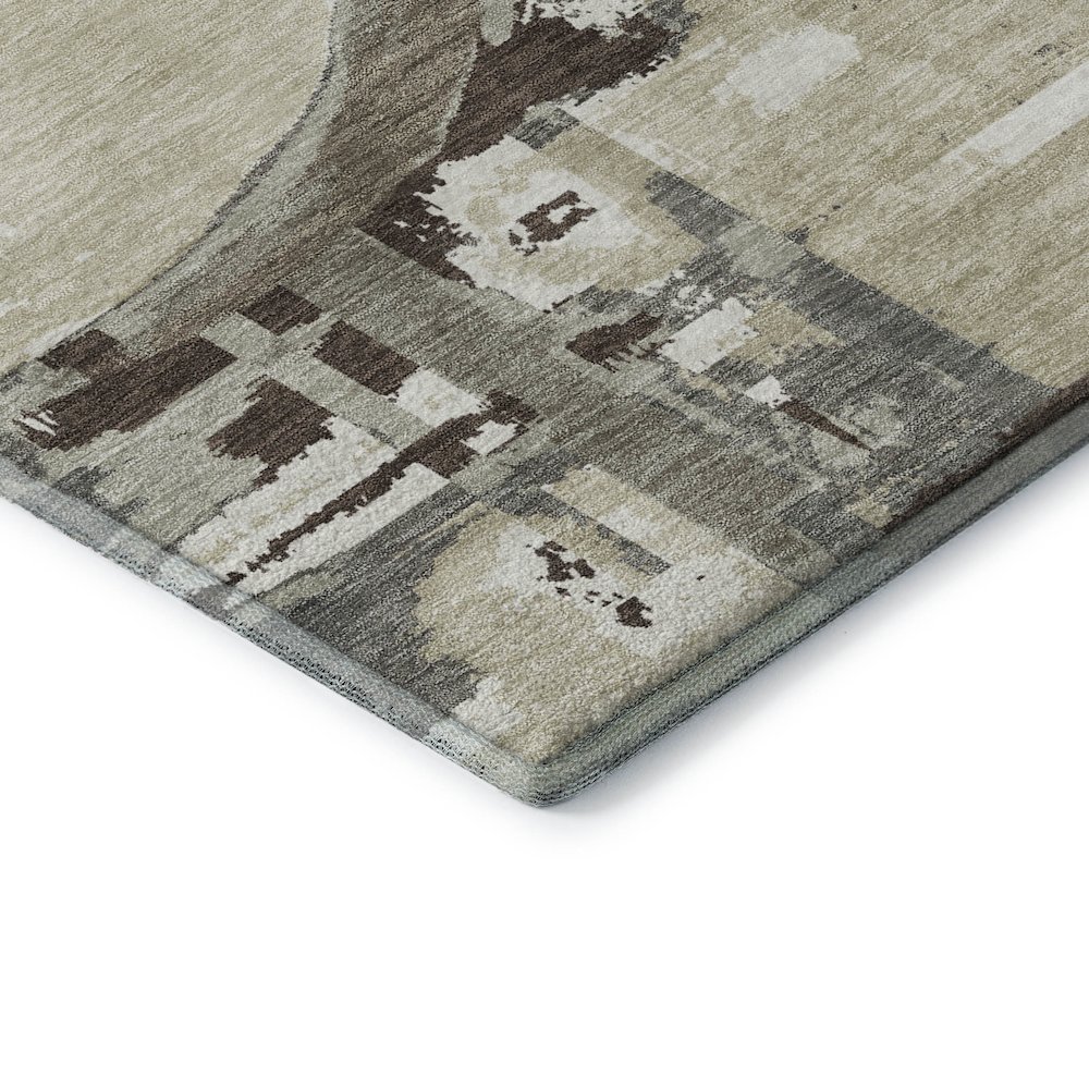 Premium Machine Washable Mayfield AMF855 Tan 2'3" x 7'6" Runner Rug. Picture 3