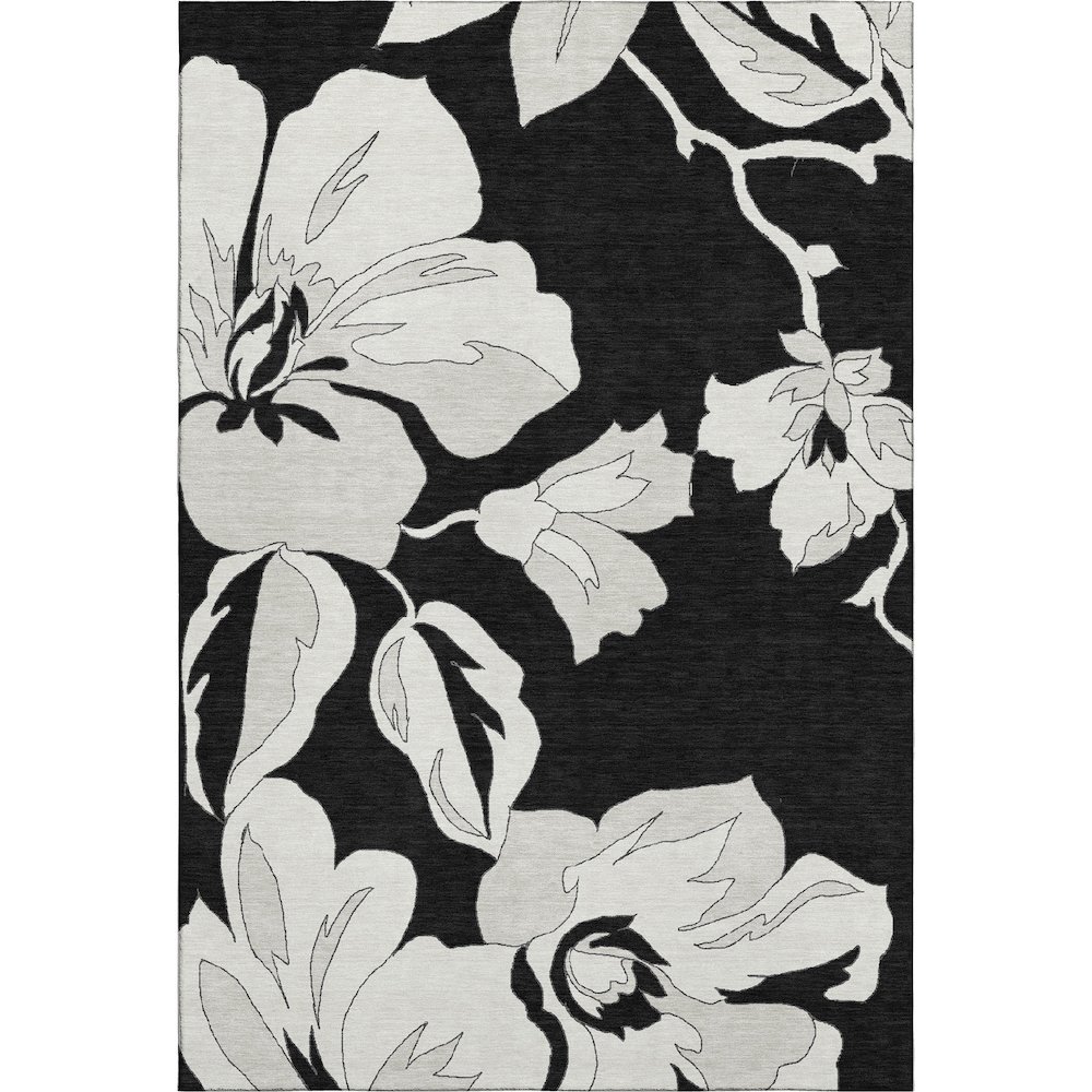 Premium Machine Washable Mayfield AMF857 Black 3' x 5' Rug. Picture 1
