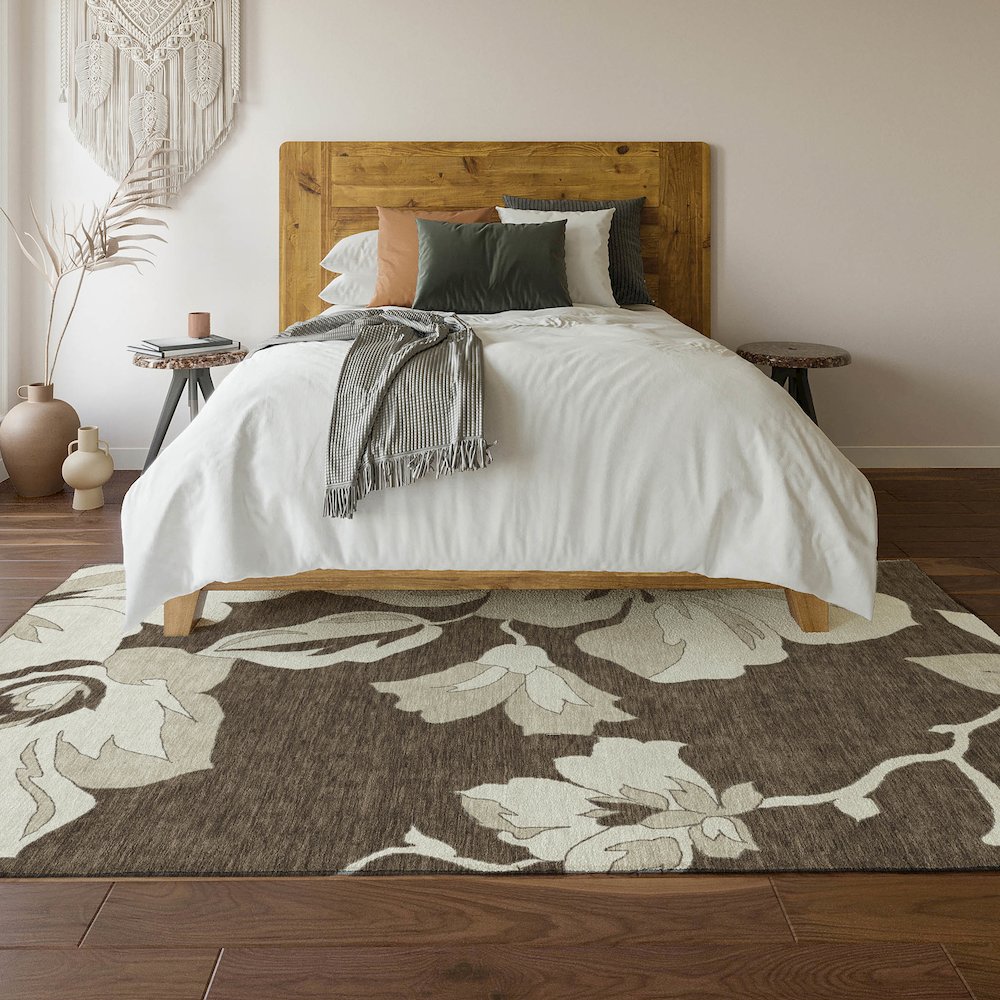 Premium Machine Washable Mayfield AMF857 Brown 3' x 5' Rug. Picture 6