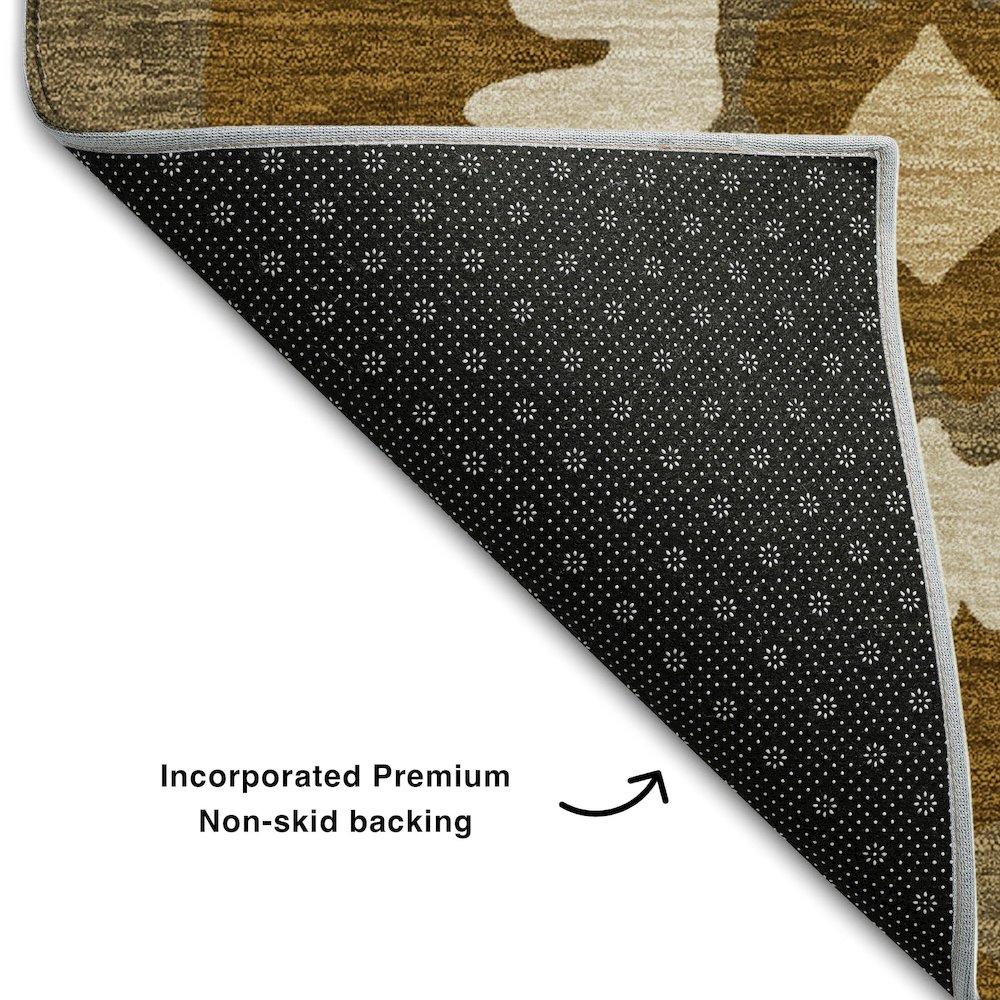Premium Machine Washable Mayfield AMF858 Mocha 2'3" x 7'6" Runner Rug. Picture 2