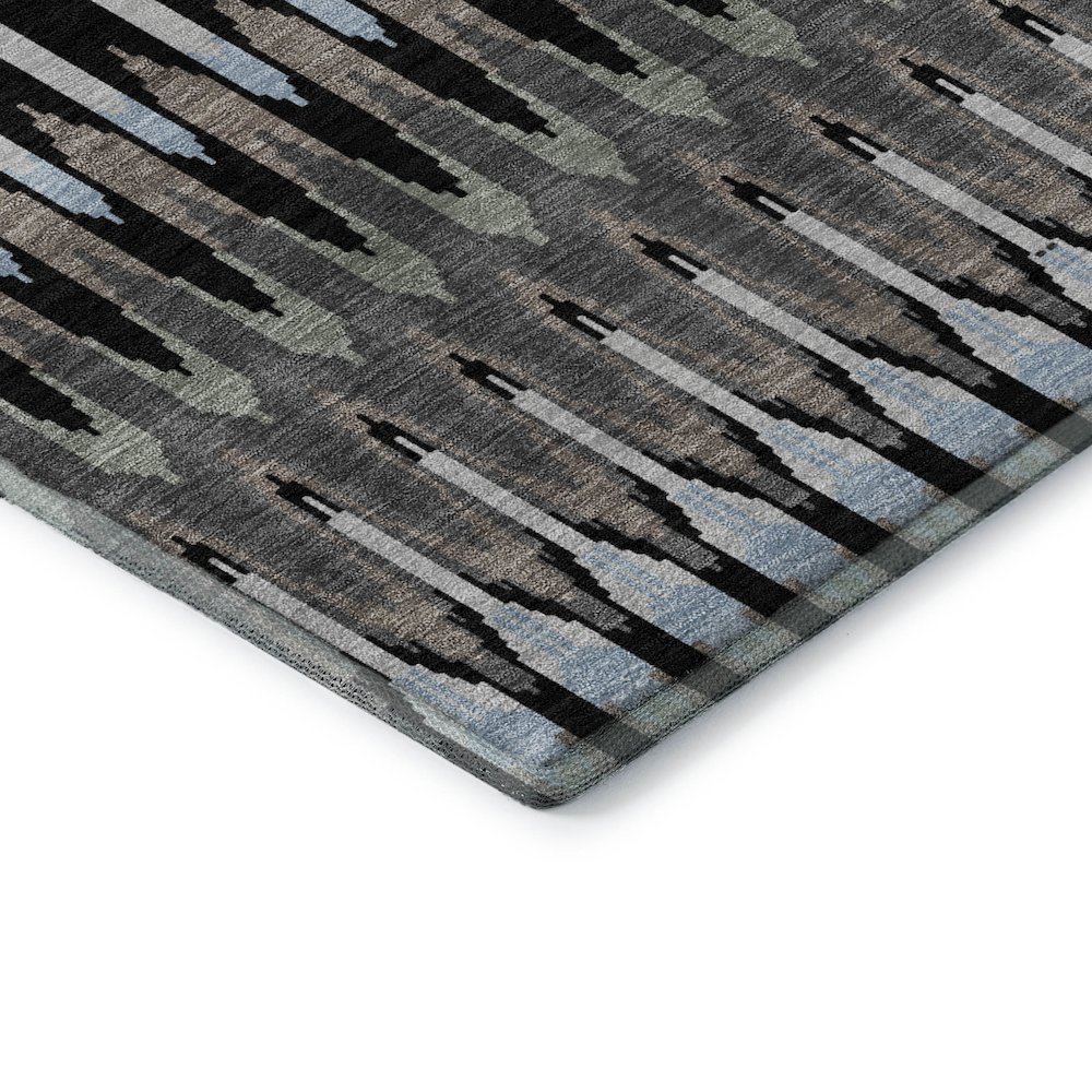 Premium Machine Washable Mayfield AMF860 Black 2'3" x 7'6" Runner Rug. Picture 3