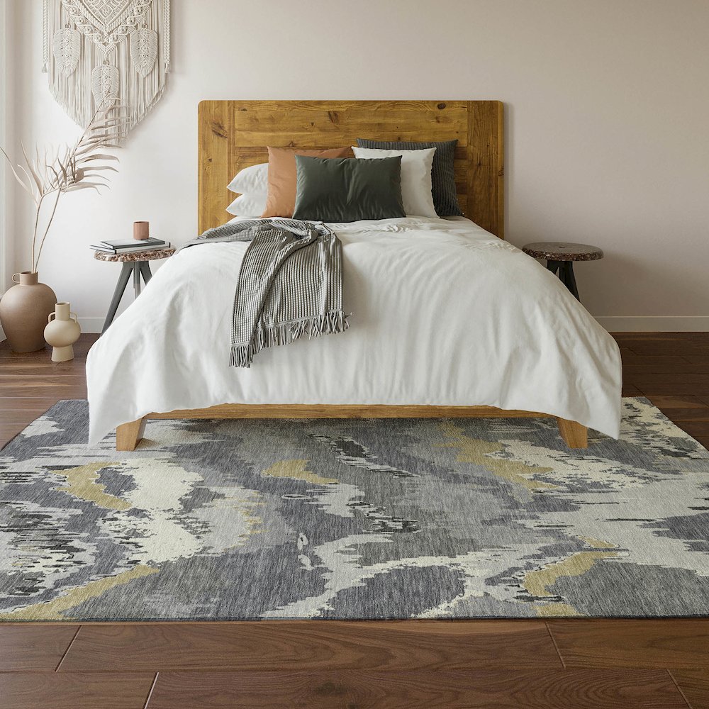 Premium Machine Washable Mayfield AMF865 Gray 3' x 5' Rug. Picture 6