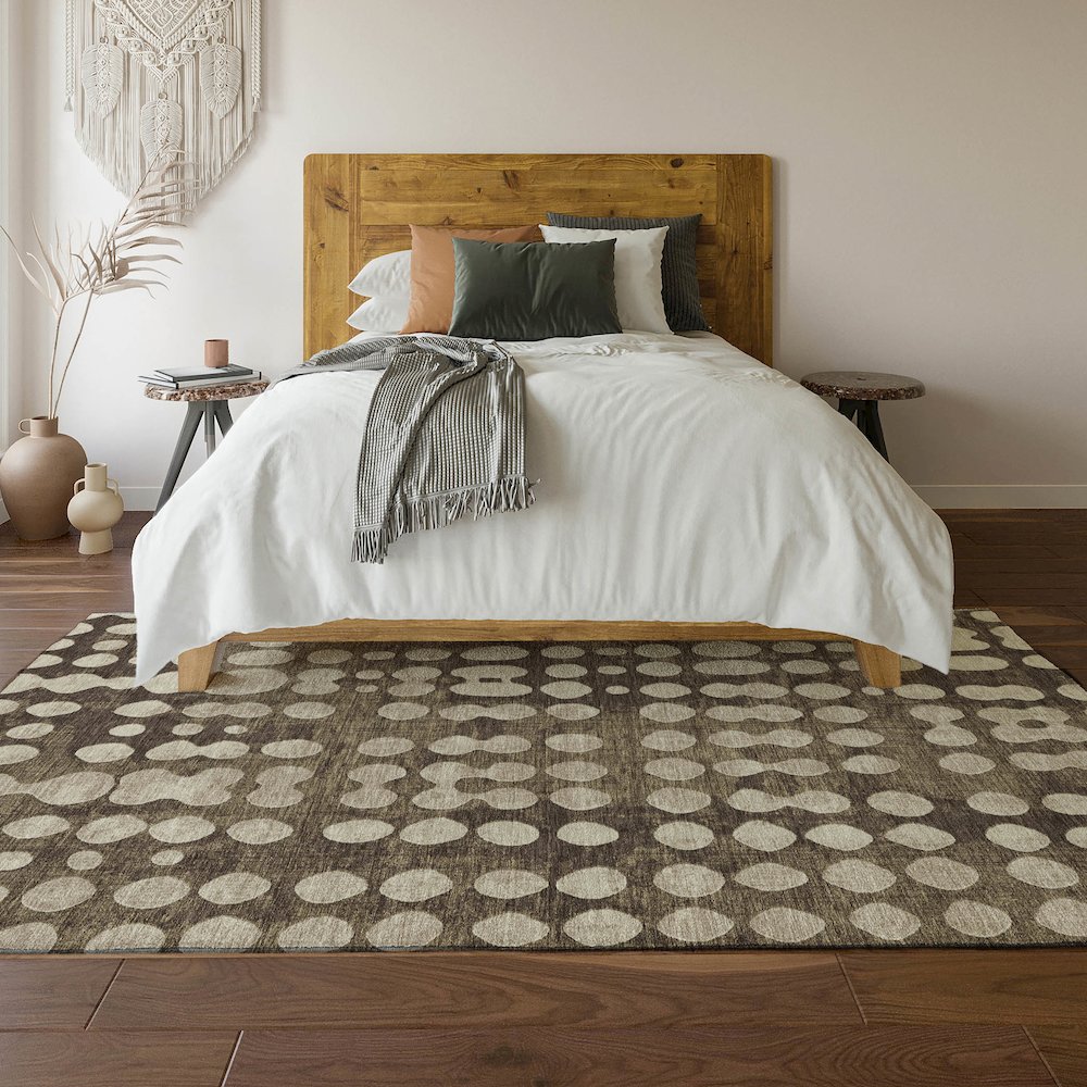 Premium Machine Washable Mayfield AMF869 Brown 3' x 5' Rug. Picture 6