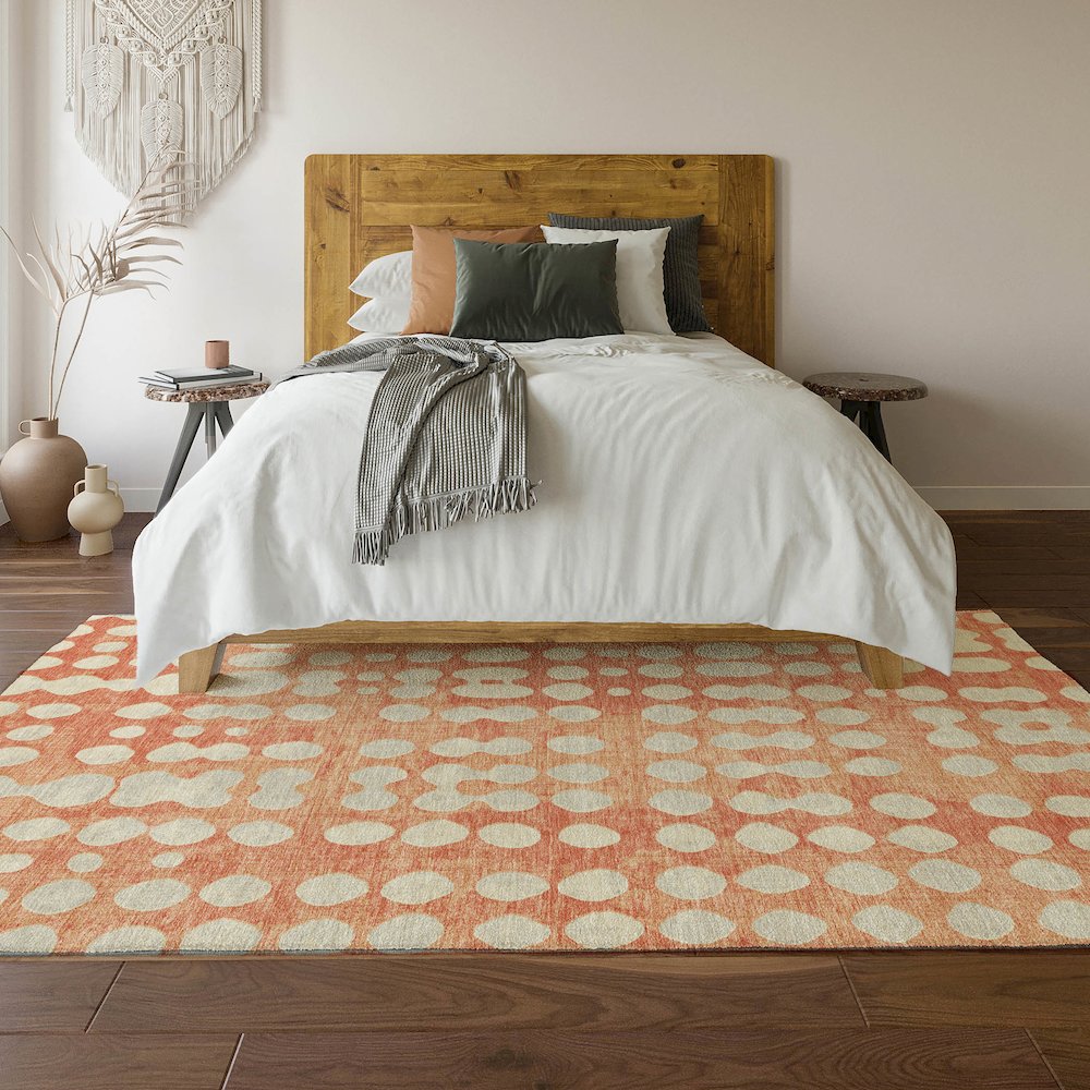 Premium Machine Washable Mayfield AMF869 Coral 3' x 5' Rug. Picture 6