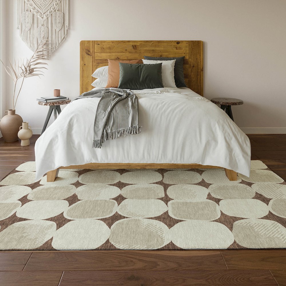 Premium Machine Washable Mayfield AMF870 Brown 3' x 5' Rug. Picture 6
