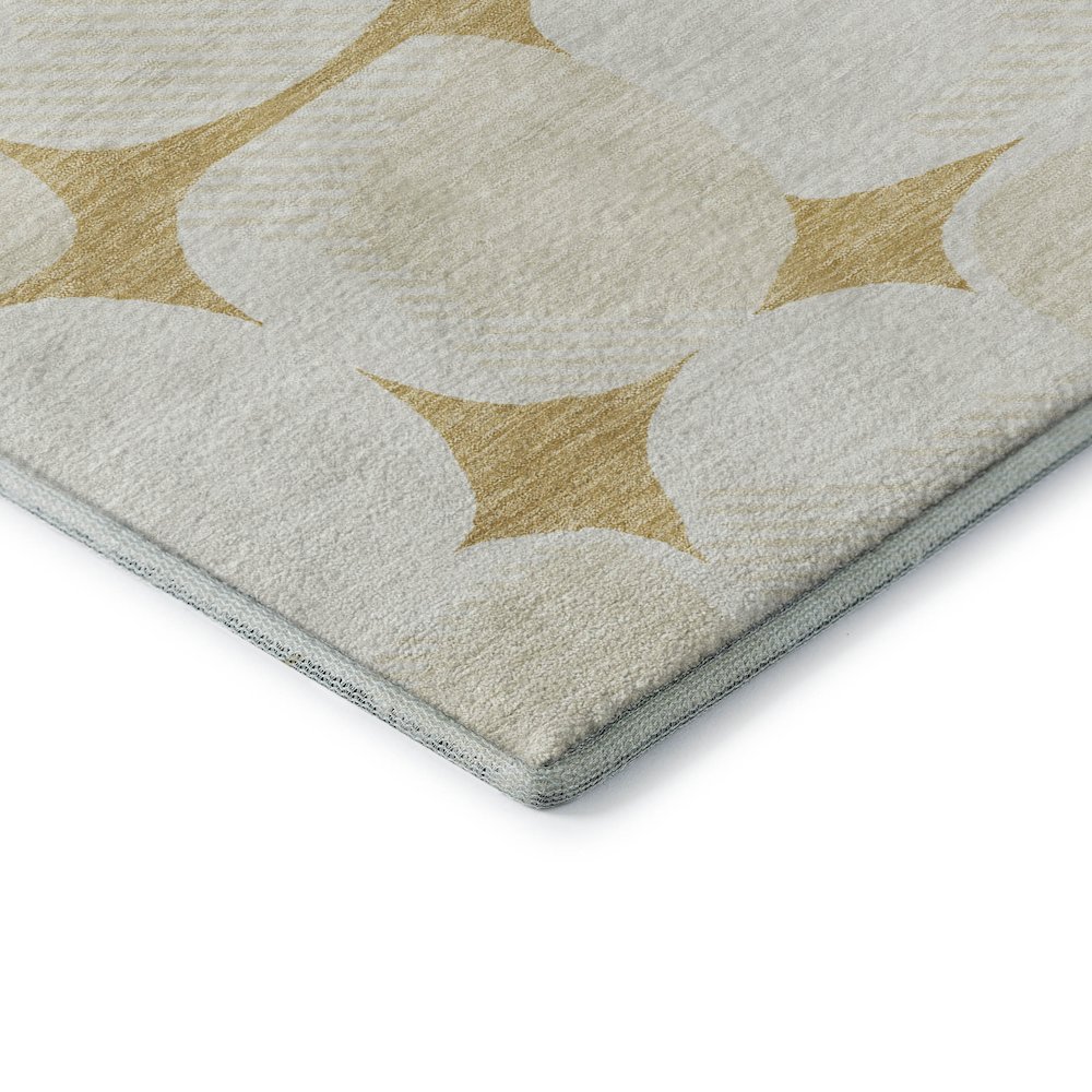 Premium Machine Washable Mayfield AMF870 Gold 2'3" x 7'6" Runner Rug. Picture 3