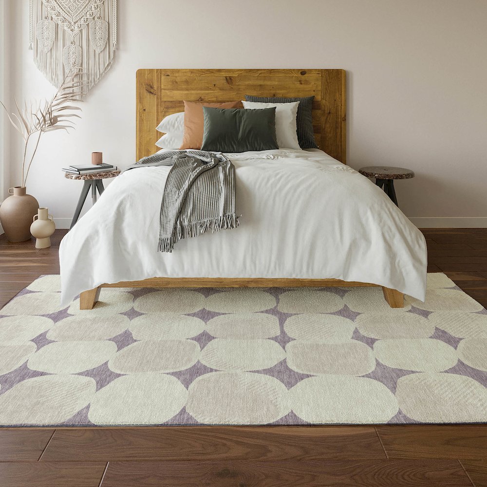 Premium Machine Washable Mayfield AMF870 Lavender 3' x 5' Rug. Picture 6