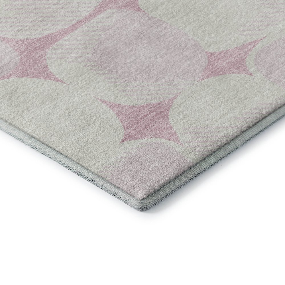 Premium Machine Washable Mayfield AMF870 Pink 2'3" x 7'6" Runner Rug. Picture 3