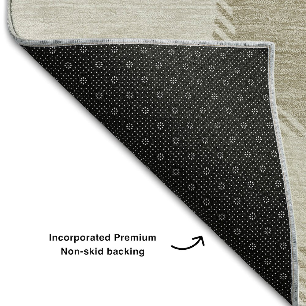 Premium Machine Washable Mayfield AMF870 Taupe 2'3" x 7'6" Runner Rug. Picture 2