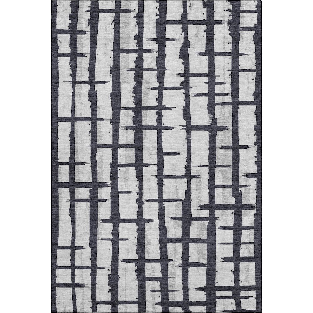 Premium Machine Washable Mayfield AMF872 Black 3' x 5' Rug. Picture 1