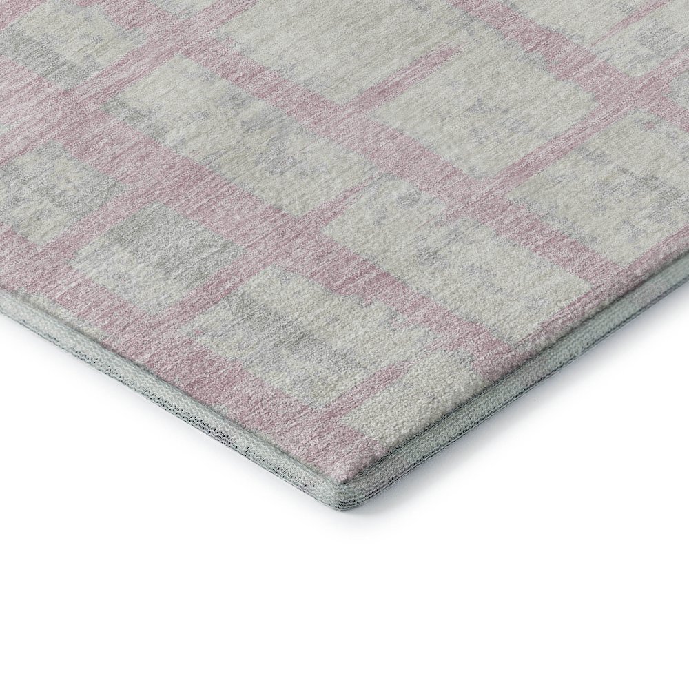 Premium Machine Washable Mayfield AMF872 Pink 2'3" x 7'6" Runner Rug. Picture 3