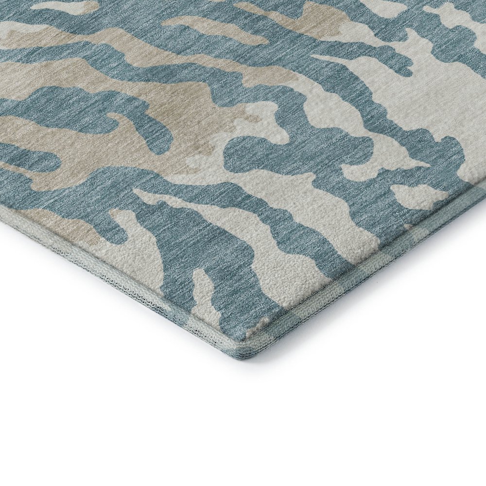 Premium Machine Washable Mayfield AMF873 Teal 2'3" x 7'6" Runner Rug. Picture 3
