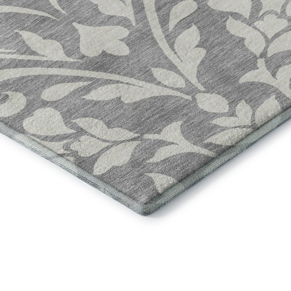 Premium Machine Washable Mayfield AMF875 Gray 2'3" x 7'6" Runner Rug. Picture 3