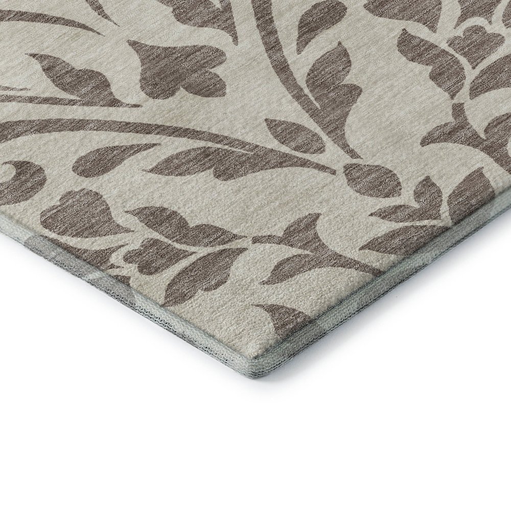 Premium Machine Washable Mayfield AMF875 Taupe 2'3" x 7'6" Runner Rug. Picture 3