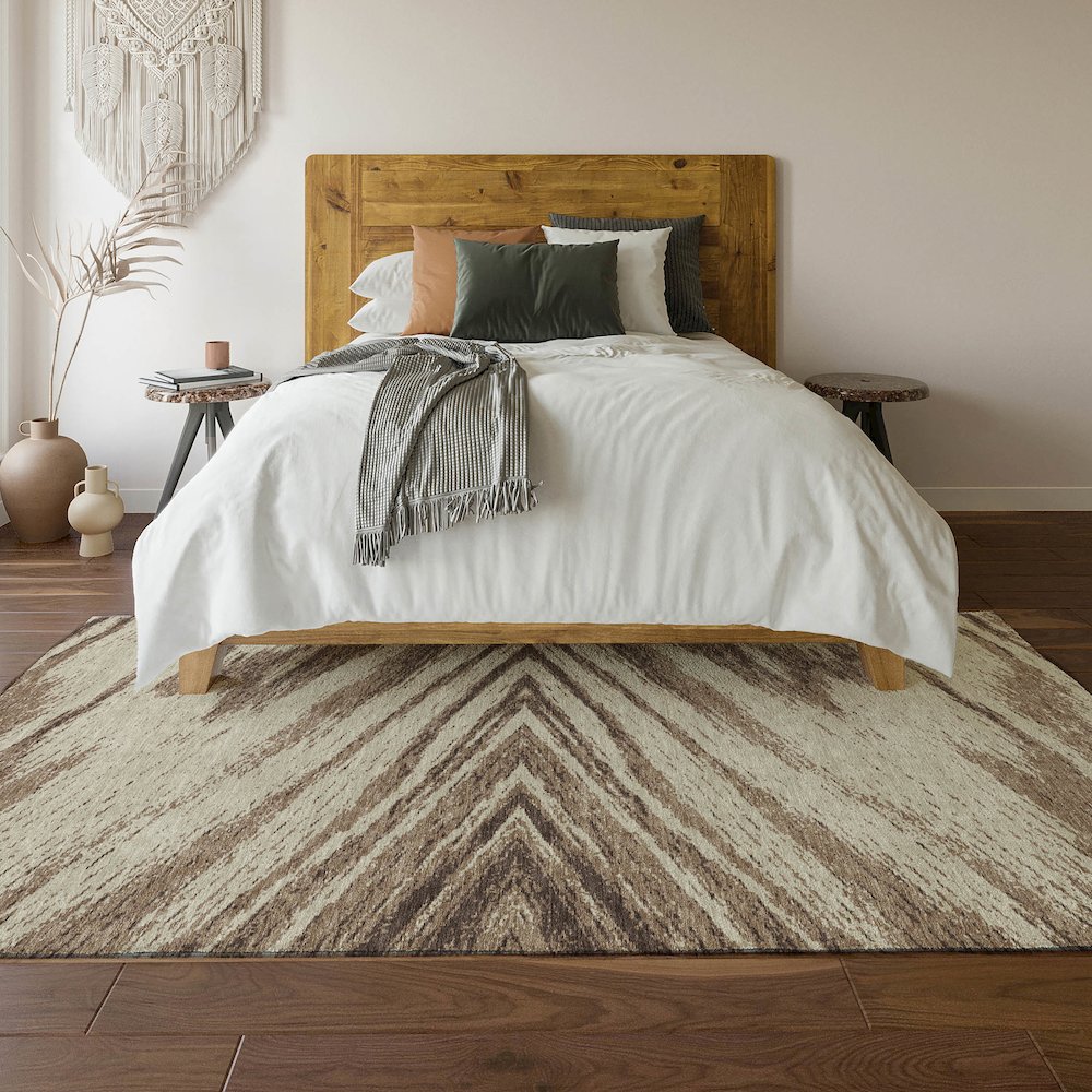 Premium Machine Washable Mayfield AMF876 Brown 3' x 5' Rug. Picture 6