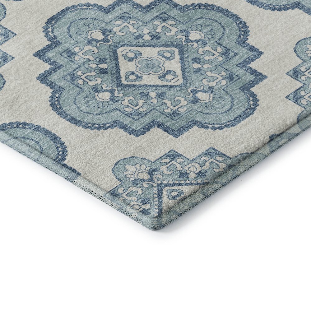 Premium Machine Washable Mayfield AMF878 Teal 2'3" x 7'6" Runner Rug. Picture 3