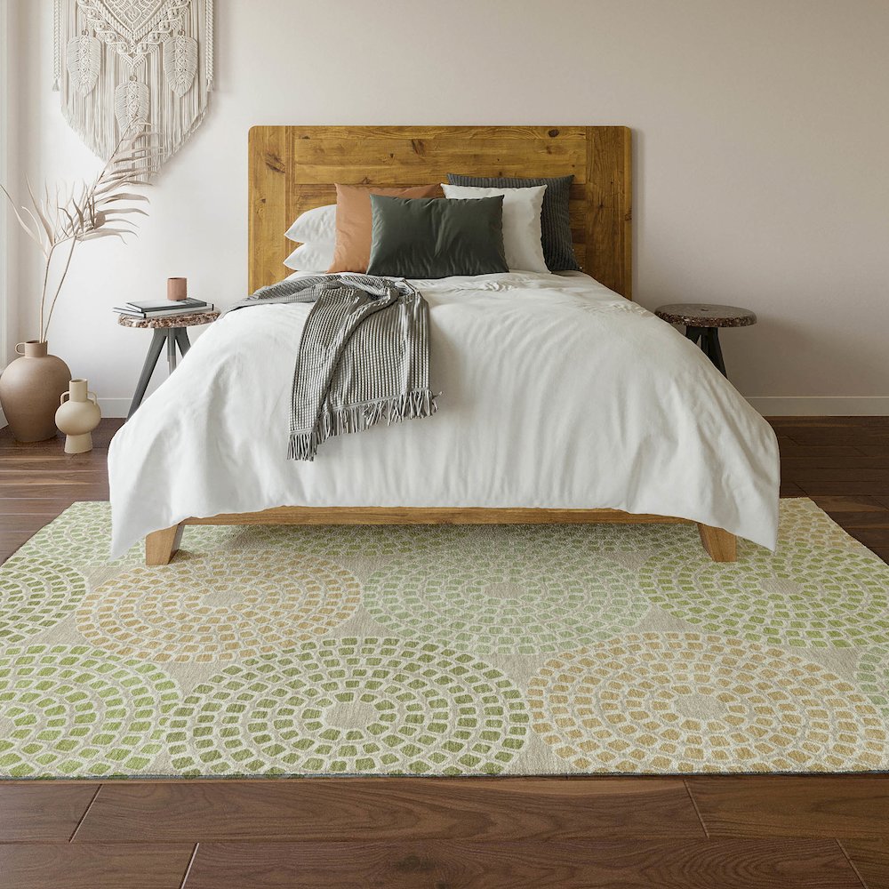 Premium Machine Washable Mayfield AMF882 Aloe 3' x 5' Rug. Picture 6